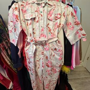 Elegant Floral Jumpsuit in Pink and White
